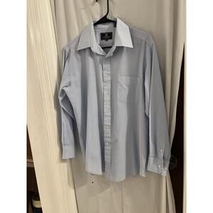 Givenchy Monsieur Blue White Striped Button Down Long Sleeve Men’s Shirt 15-1/2